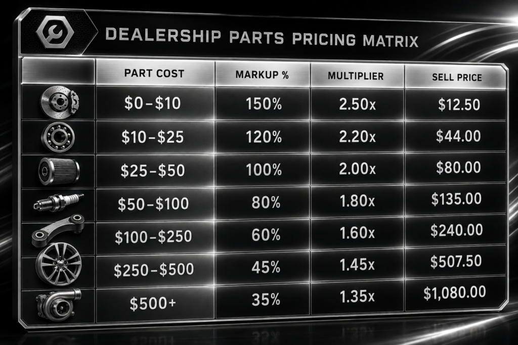 Dealership Parts Matrix Pricing